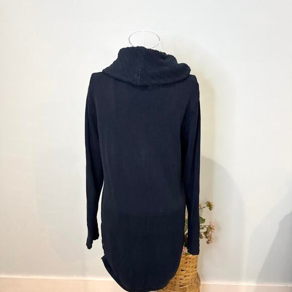 Cute vintage y2k navy blue off the shoulder chunky cowl neck sweater - Picture 4 of 6